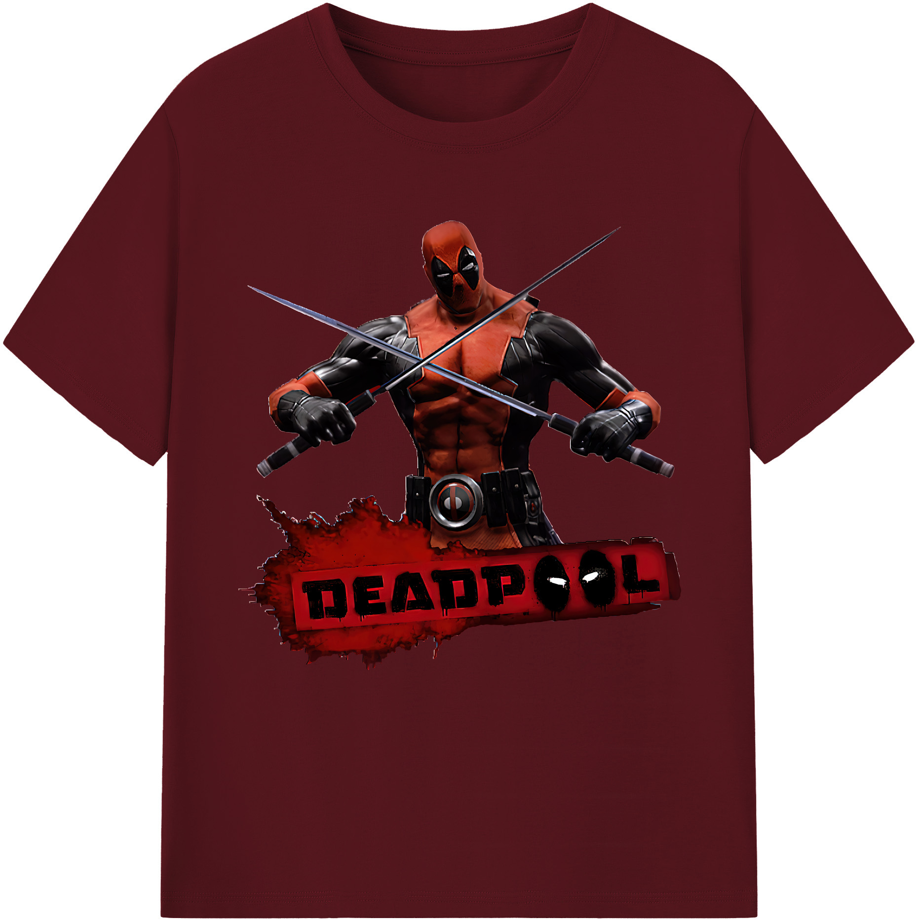 （画像用） Deadpool デッドプール 綿100％半袖Tシャツ（フロントプリント）